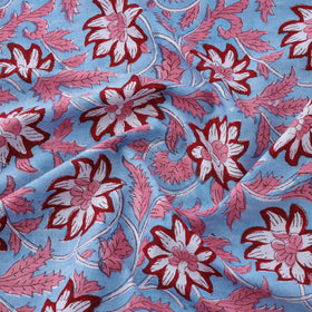  Sanganeri Block Print Fabric - Floral Rajasthani