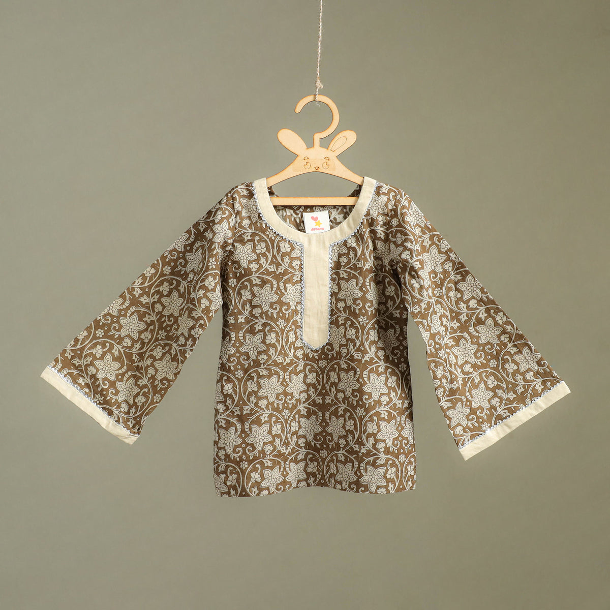 Girls Gota Work Bagh Block Print Cotton Kurta with Sharara Set (3-4 Years) 44