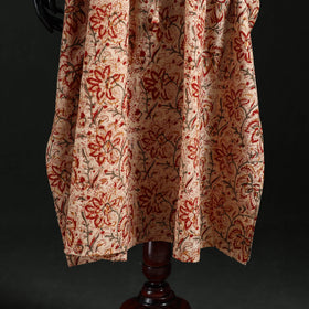 Orange - Kalamkari Hand Block Print Natural Dyed Cotton Kaftan (Long) 07