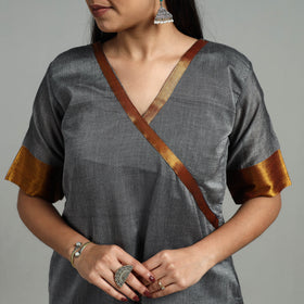 Grey - Cotton Dharwad Kurta Set with Palazzo & Dupatta 05