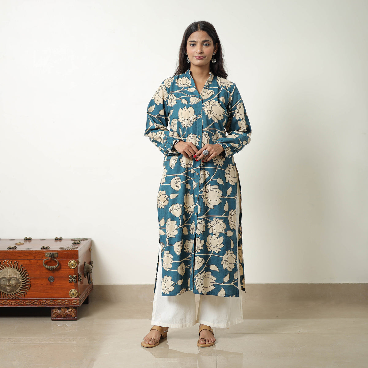 Straight Cotton Kalamkari Kurta 02