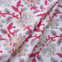 Pink - Sanganeri Block Printed Cotton Fabric 12