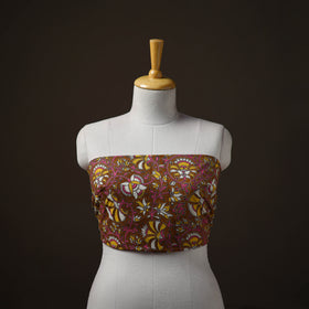 Kalamkari Print Cotton Unstitched Blouse Piece 19