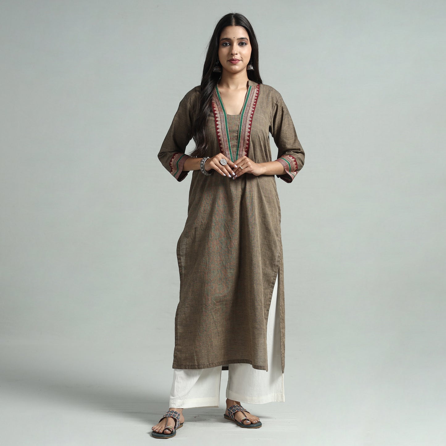 Brown - Dharwad Cotton Straight Kurta
