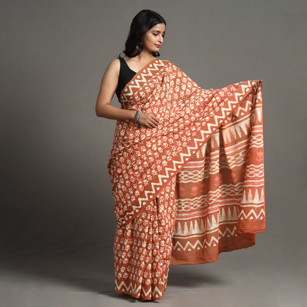 block printed saree