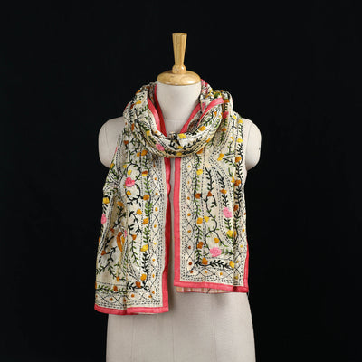 Ranihati Chanderi Silk Hand Embroidered Stole 114