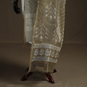 Pipad Hand Block Print Natural Dyed Kota Doria Cotton Dupatta 19