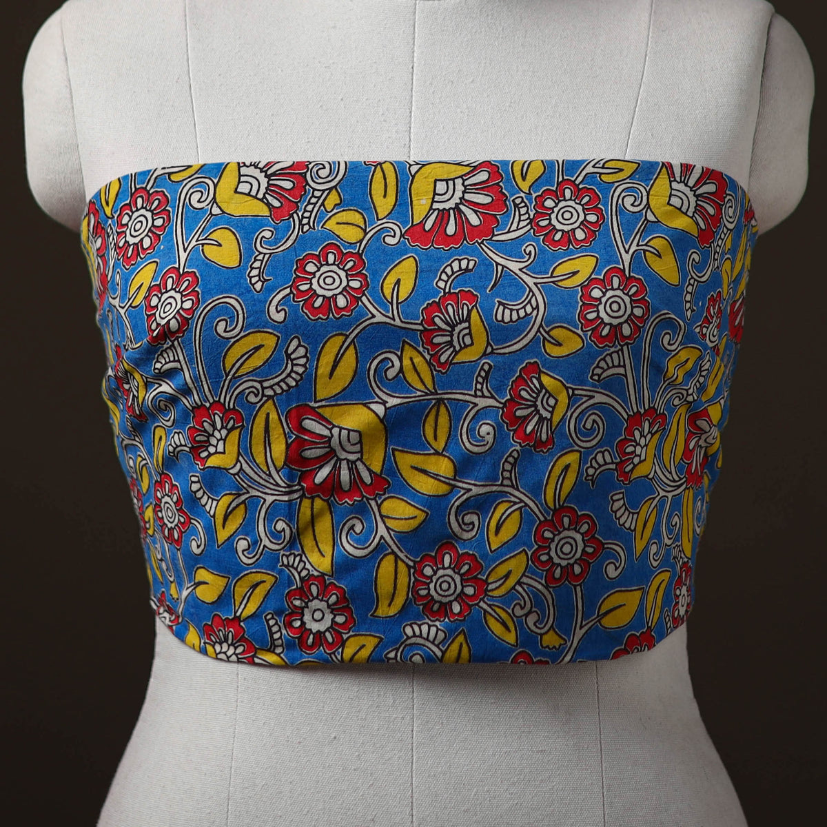 Kalamkari Print Cotton Unstitched Blouse Piece 20