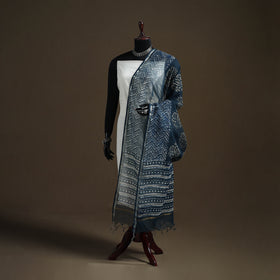 Pipad Hand Block Print Natural Dyed Kota Doria Cotton Dupatta 20