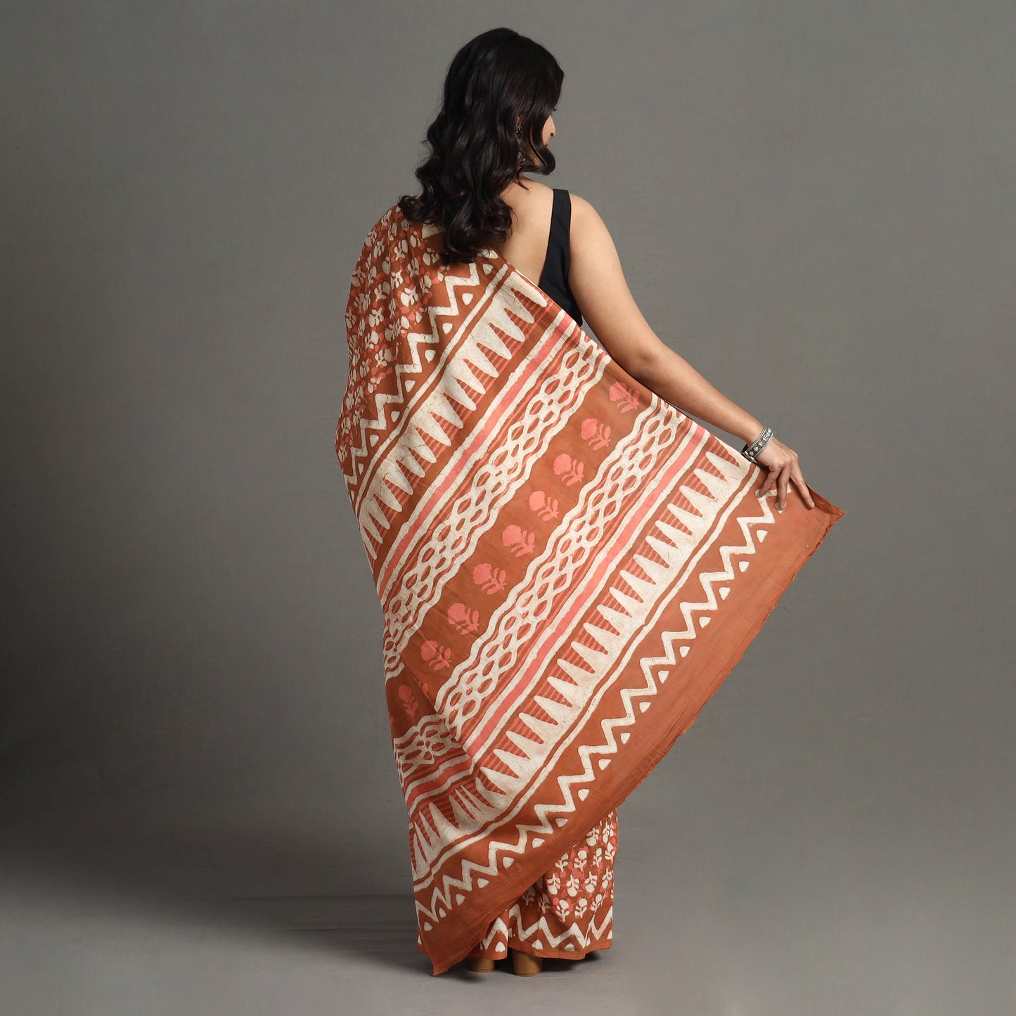 block printed saree