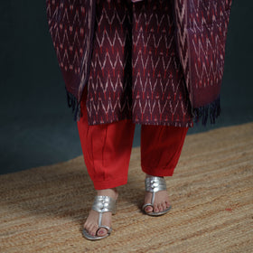 Pochampally Ikat Cotton Suit Set with Dupatta for Women 16