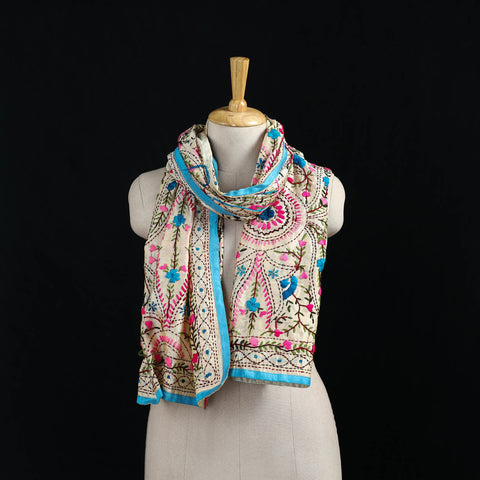 Ranihati Chanderi Silk Hand Embroidered Stole 116