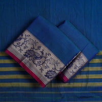 Blue - 3pc Mercerized Cotton Dharwad Dress Material 21