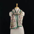 Beige - Ranihati Chanderi Silk Hand Embroidered Stole 117