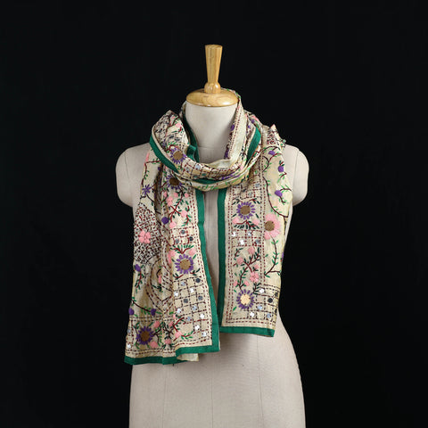 Ranihati Chanderi Silk Hand Embroidered Stole 117