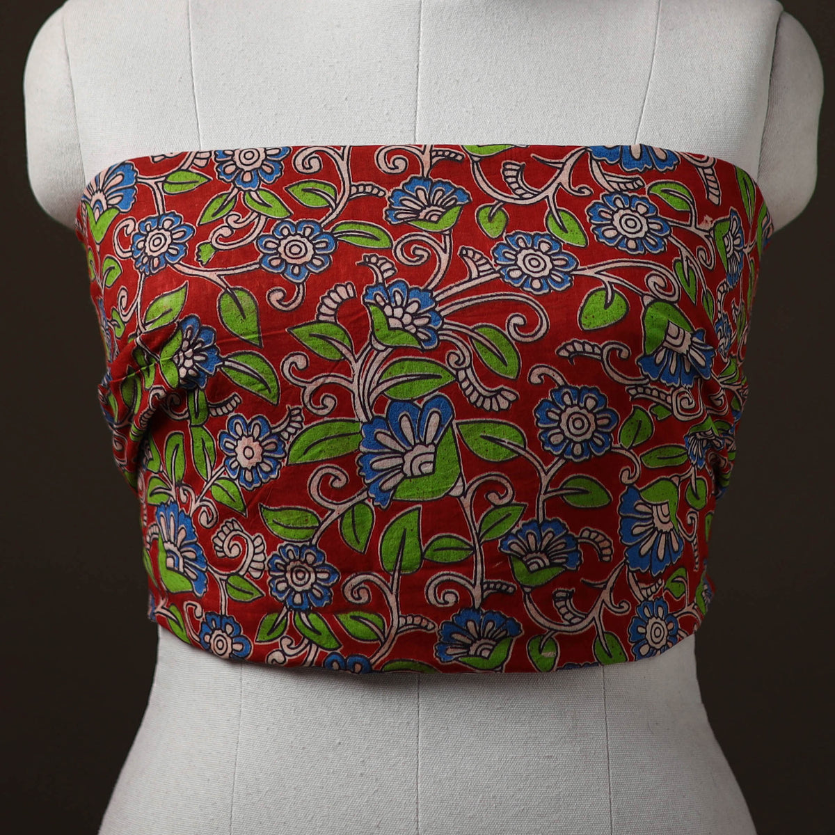 Kalamkari Print Cotton Unstitched Blouse Piece 21