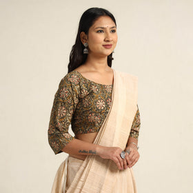 Buy Pedana Kalamkari Block Printed Cotton Stitched Blouse Online at iTokri.com