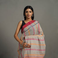 Grey - Lotus Cotton Handloom Saree 32