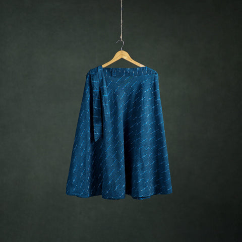 Blue - Pochampally Ikat Cotton Wrap Around Skirt 50