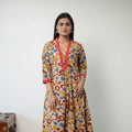 Buy Printed Cotton Flared Kalamkari Kurta For Women
