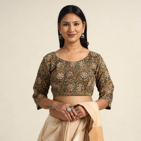 Buy Pedana Kalamkari Block Printed Cotton Stitched Blouse Online at iTokri.com