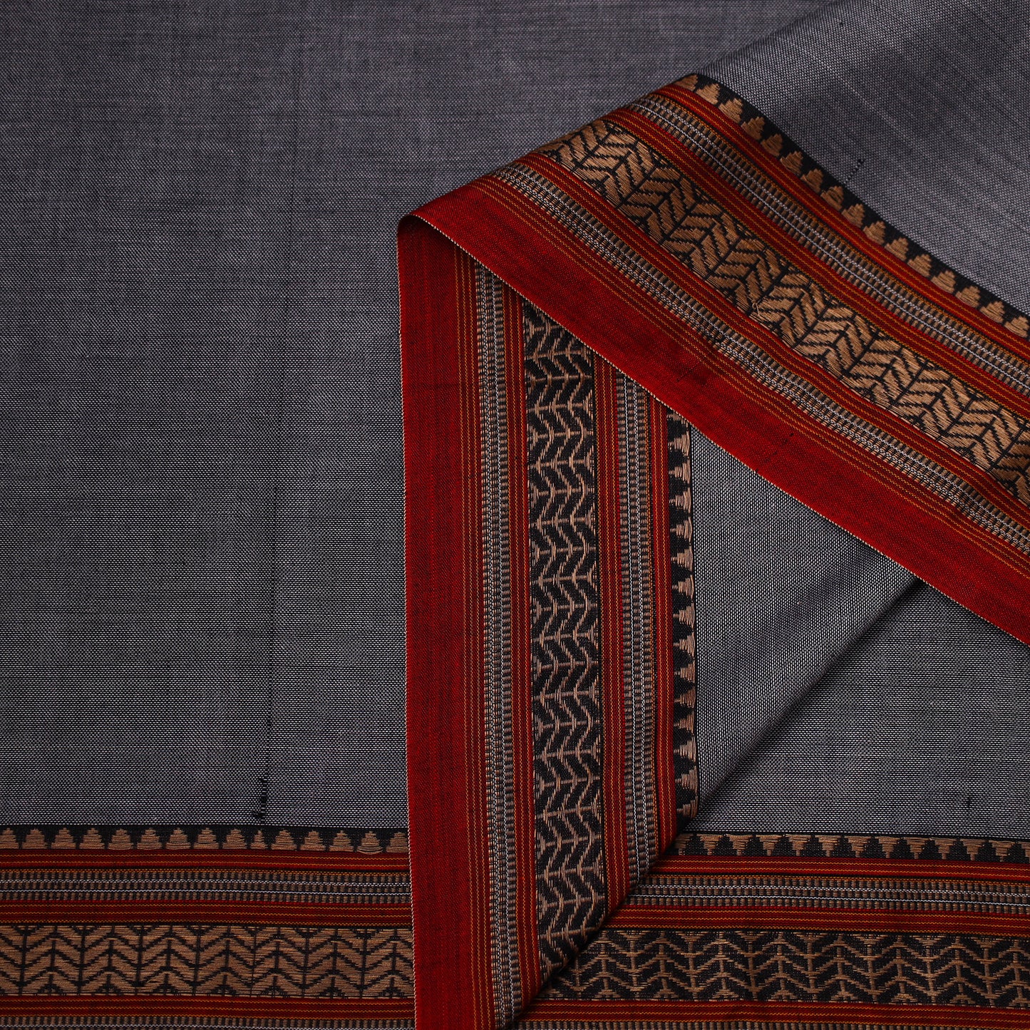  Grey Mercerised Cotton Dharwad Fabric