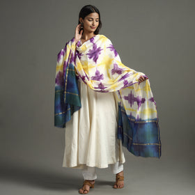 Multicolor - shibori tie-dye handloom chanderi silk dupatta