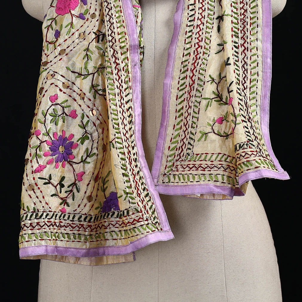 Ranihati Chanderi Silk Hand Embroidered Stole 120