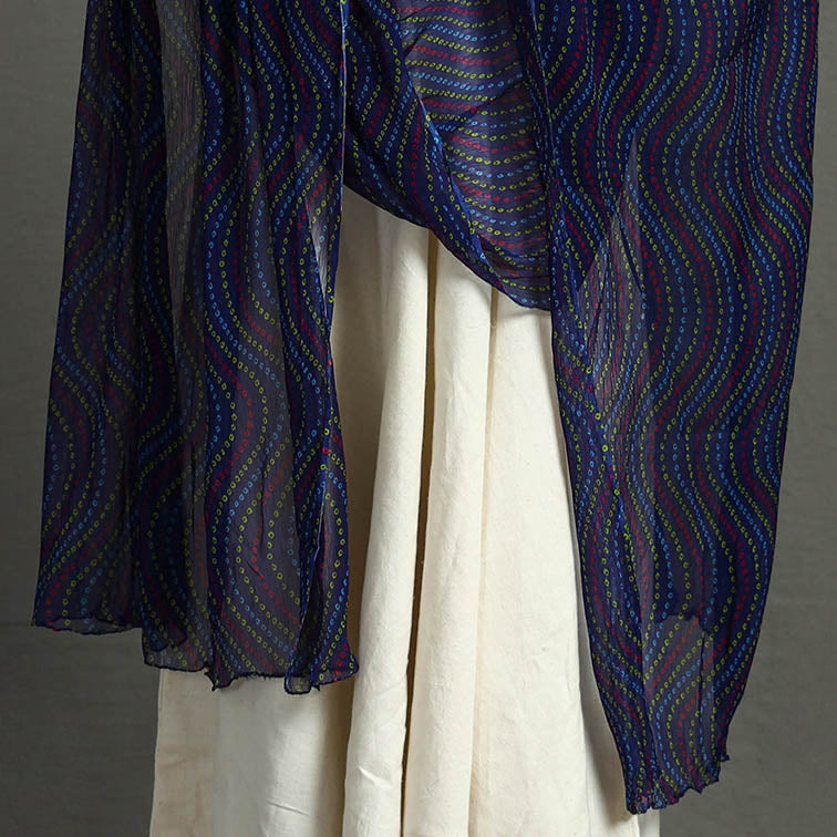 Blue - Jaipur Printed Chiffon Dupatta 80