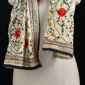 Ranihati Chanderi Silk Hand Embroidered Stole 121