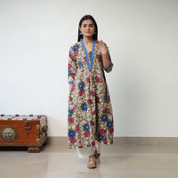 Printed Cotton Flared Kalamkari Kurta with Patchwork 05