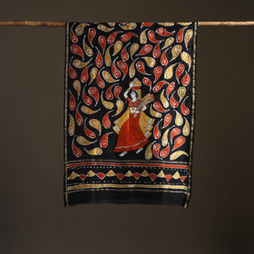 Multicolor - Hand Batik Print Handloom Chanderi Silk Dupatta 02