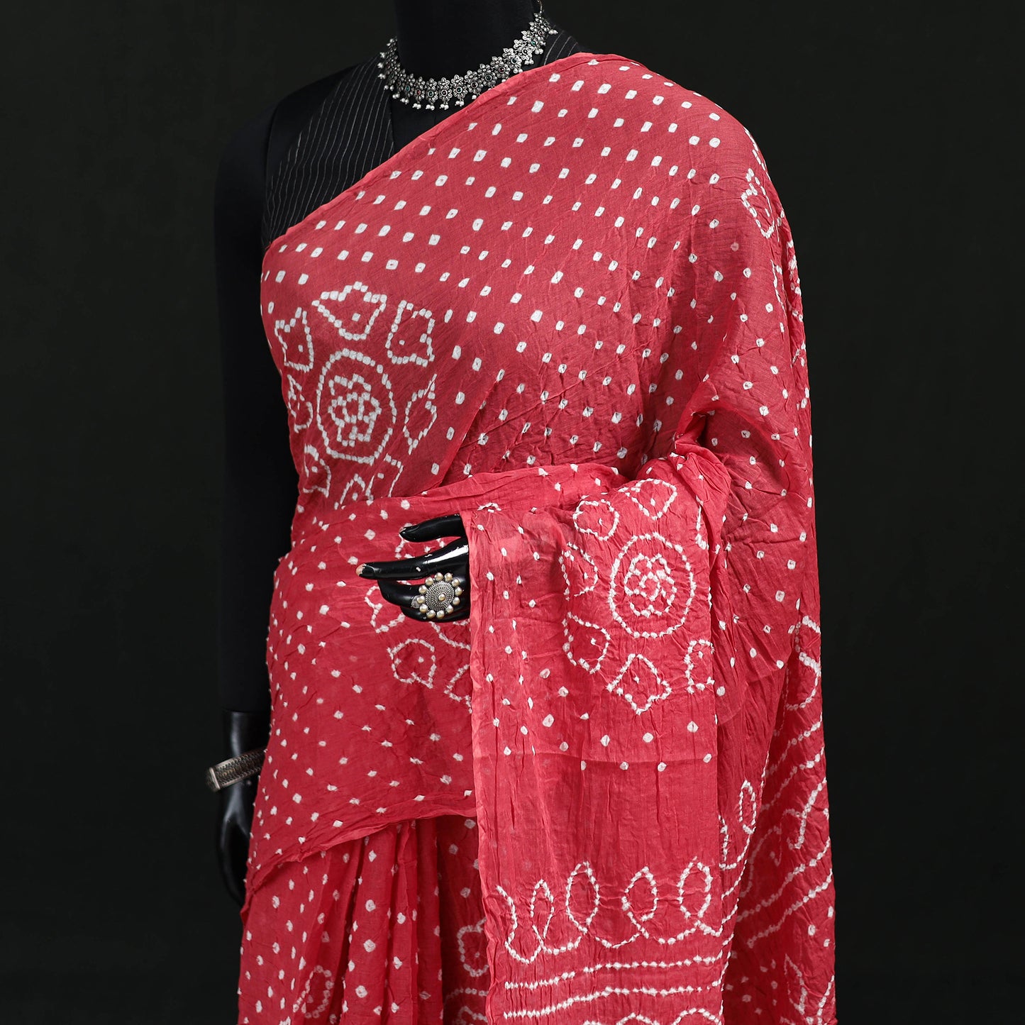 Kutch Bandhani Tie-Dye Cotton Saree 87