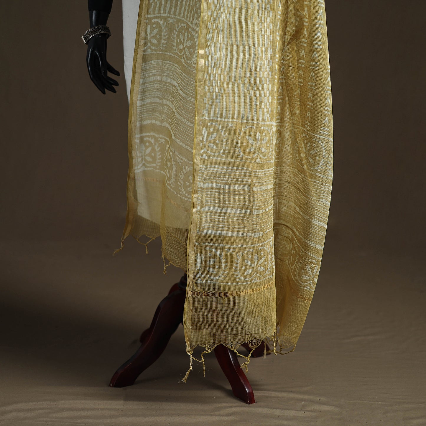Pipad Hand Block Print Natural Dyed Kota Doria Cotton Dupatta 21