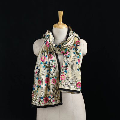 Ranihati Chanderi Silk Hand Embroidered Stole 122