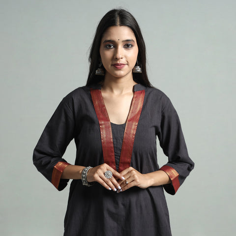 Dark Grey - Dharwad Cotton Straight Kurta