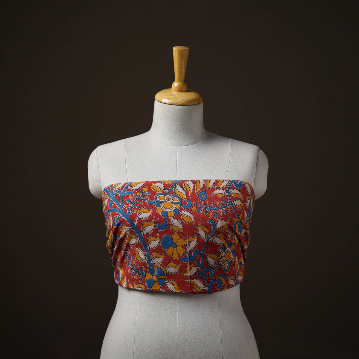 Kalamkari Print Cotton Unstitched Blouse Piece 23