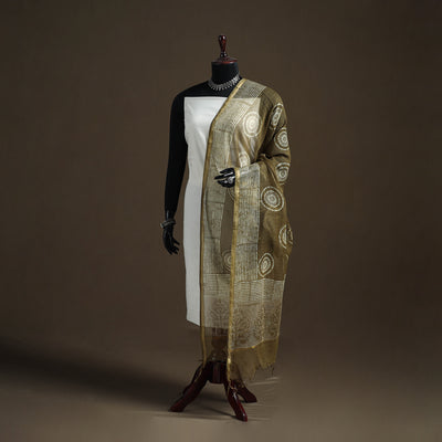Pipad Hand Block Print Natural Dyed Kota Doria Cotton Dupatta 22