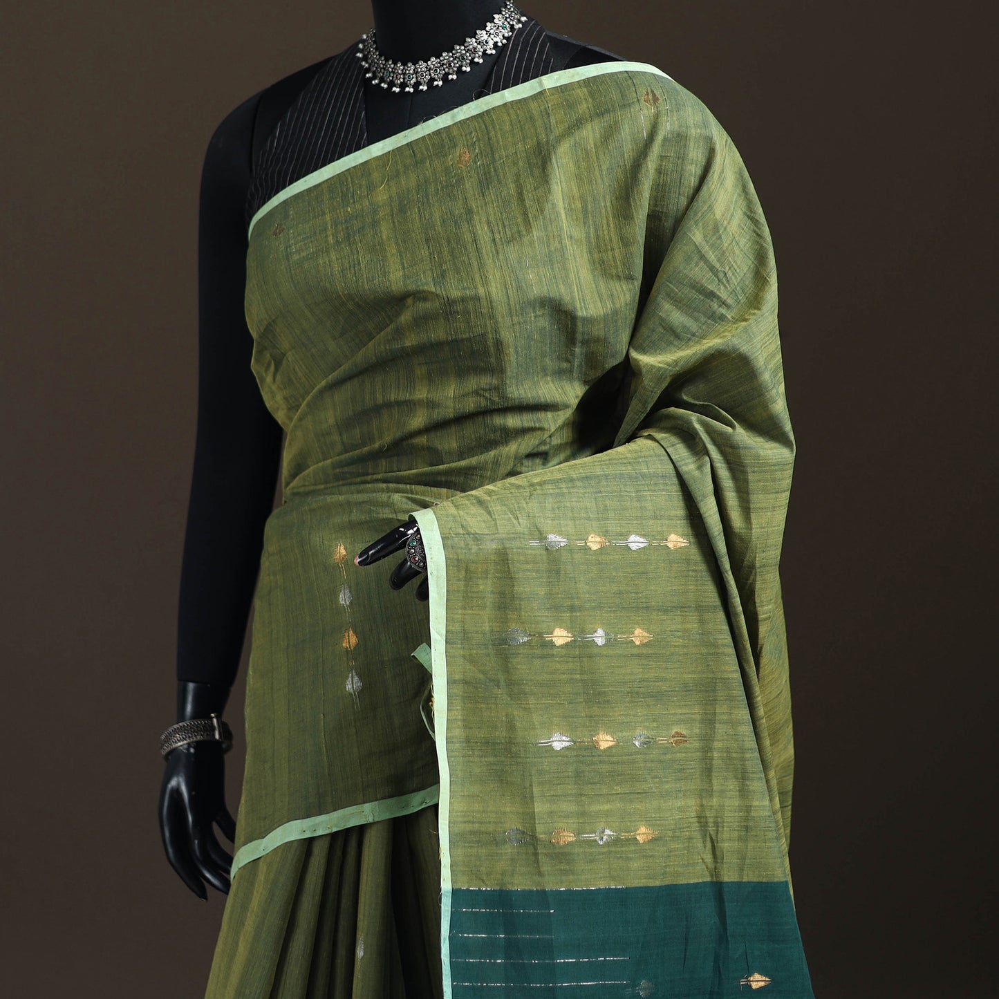 Srikakulam Jamdani Buti Pure Handspun Handloom Cotton Saree 38