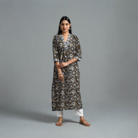 Block Printed Cotton Straight Bagru Kurta 10