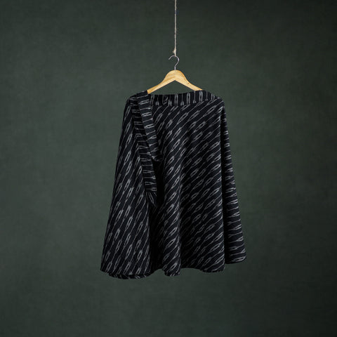 Black - Pochampally Ikat Cotton Wrap Around Skirt 51