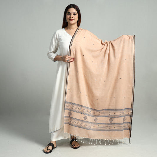 Brown - Bengal Jamdani Buti Handloom Cotton Dupatta 25