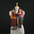 Pure Silk Reversible Patchwork Stole with Tassels 45
