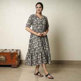 Buy Bagru Block Printed Cotton Tiered Dress 11 Online at iTokri.com