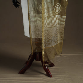 Pipad Hand Block Print Natural Dyed Kota Doria Cotton Dupatta 22