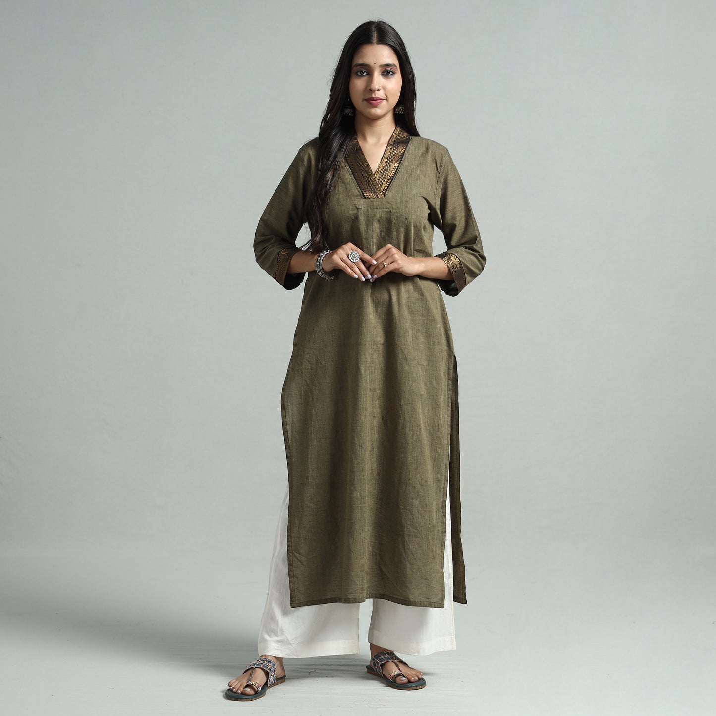 Moss Green - Dharwad Cotton Straight Kurta