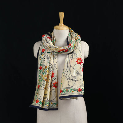 Ranihati Chanderi Silk Hand Embroidered Stole 124