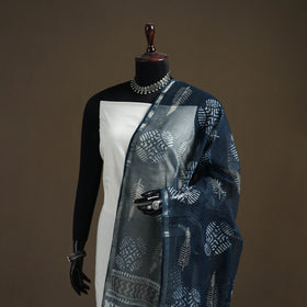 Pipad Hand Block Print Natural Dyed Kota Doria Cotton Dupatta 23