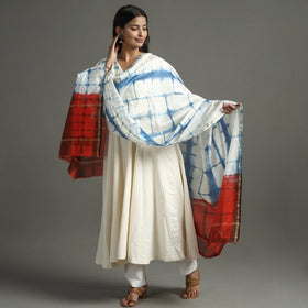 Blue - shibori tie-dye handloom chanderi silk dupatta