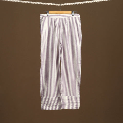 Purple - cotton jacquard weave palazzo 10 - handcrafted